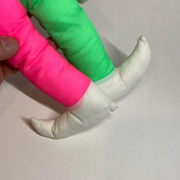 Vintage Rubber Faced Clown Plush Doll Toy Unbranded Red Green White 14" - Picture 5 of 14